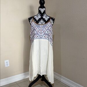 Shyanne Cream and Red High Low Dress